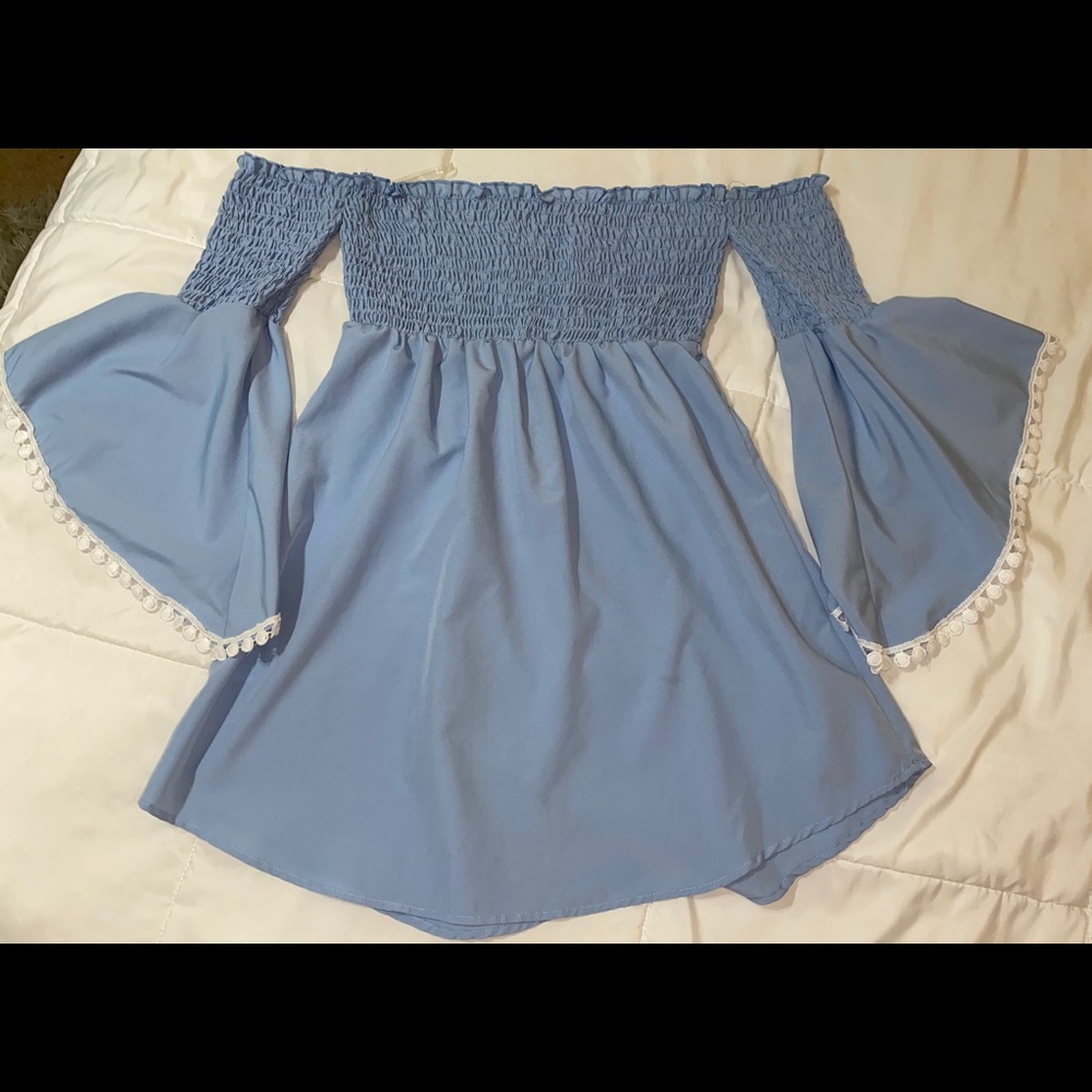 Blue Strapless Shirt